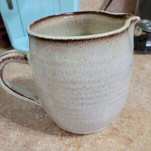 Beautiful Glazed Studio Pottery Creamer Signed Bottom